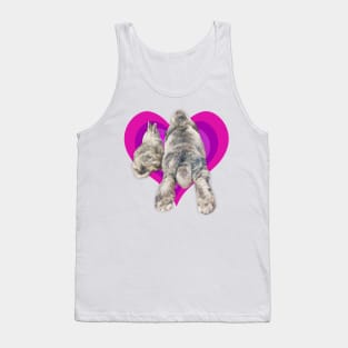 Adorable 'bunny butt' painting on a vibrant heart! Tank Top